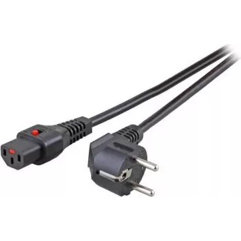 EFB Elektronik Barošanas vads CEE7/7 Leņķis 90° - C13 180° IEC Lock Melns 5,0 m