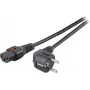 EFB Elektronik Barošanas vads CEE7/7 Leņķis 90° - C13 180° IEC Lock Melns 5,0 m