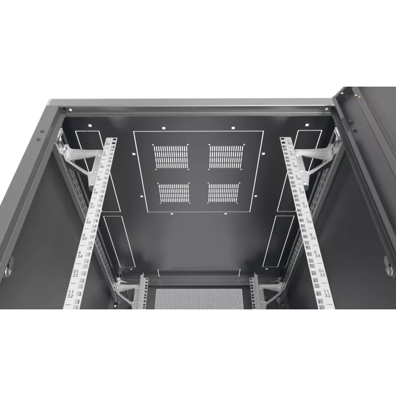 EFB ELEKTRONIK 19 inch Server Rack PRO 24HE, 800x1200 mm, Single-Section Front and Rear Door, RAL 7035