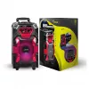 Leicke DJ ROXX TROLLEY PRO Pārnēsājama PA skaļruņu sistēma ar Bluetooth, 100W RMS, 10 inch zemfrekvences skaļrunis, LED gaismas, ratiņi, mikrofons, tālvadības pults