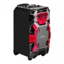 Leicke DJ ROXX TROLLEY PRO Pārnēsājama PA skaļruņu sistēma ar Bluetooth, 100W RMS, 10 inch zemfrekvences skaļrunis, LED gaismas, ratiņi, mikrofons, tālvadības pults
