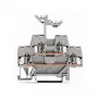 WAGO 280-519 2-dzīslu Push-in CAGE CLAMP spaiļu bloks, 2,5 mm², pelēks, DIN-sliedes montāžai