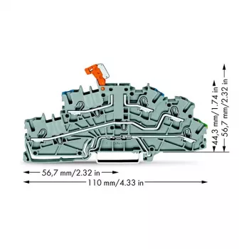 WAGO 2003-6641 Gala plāksne TOPJOB S 2003 sērijai, pelēka, 5,2 mm platums
