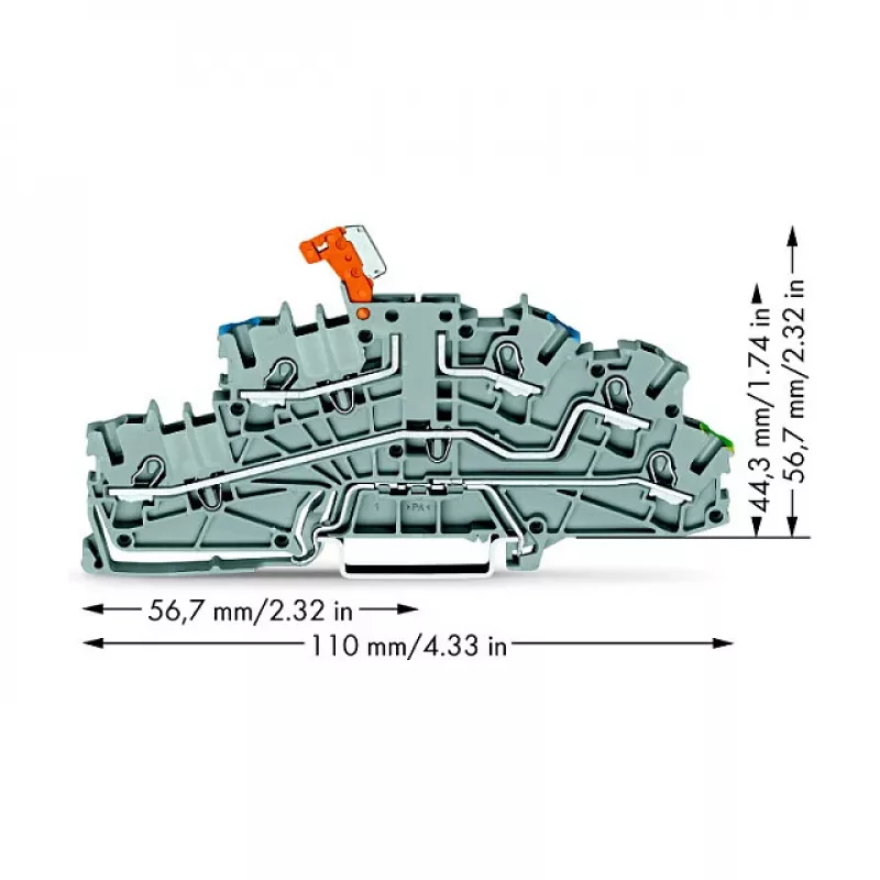 WAGO 2003-6641 Gala plāksne TOPJOB S 2003 sērijai, pelēka, 5.2 mm platums