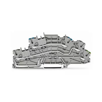 WAGO 2003-6646 Daudzlīmeņu instalācijas spailu bloks, N/L/PE, 2.5 mm², Push-in CAGE CLAMP, pelēks