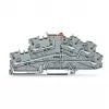 WAGO TOPJOB S N-atvienojamais spaiļu bloks ar PE, 3-vadītāju, Push-in CAGE CLAMP, pelēks, 2003-6644