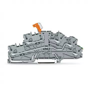 WAGO TOPJOB S N-atvienojamais spaiļu bloks ar PE, 3-vadītāju, Push-in CAGE CLAMP, pelēks, 2003-6644