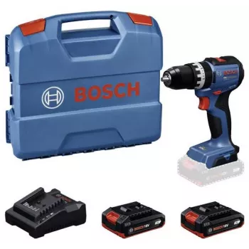 BOSCH Professional GSB 18V-52 Bezvadu triecienurbjmašīnas/skrūvgrieža komplekts ar 2 akumulatoriem 2,0 Ah, L-Case