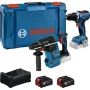 BOSCH PowerTools Kombinētais komplekts Bezvadu kombinētais urbis 18V 65 + Rotējošais āmurs 18V 26 ar 2 akumulatoriem 5 Ah un lādētāju (Komplekts)