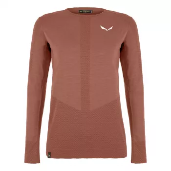 Salewa Zebru Medium Warm AMR L/S Tee sievietēm - etrusku sarkana, M izmērs