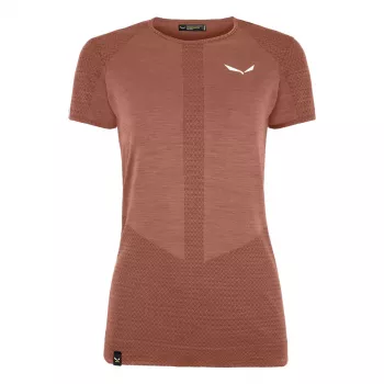 Salewa Zebru Medium Warm AMR T-Shirt sievietēm - Etruscan Red, XS