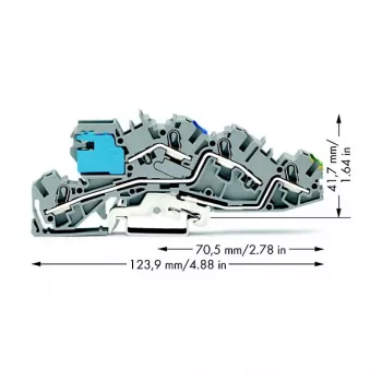 WAGO 2005-7641 TOPJOB S Caurlaides spaiļu bloks, 6 mm², pelēks, 800 V, 41 A
