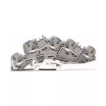 WAGO 2005-7646 Caurlaides spaiļu bloks, 3-vadītāju, 400V, 24A, 2,5mm², pelēks