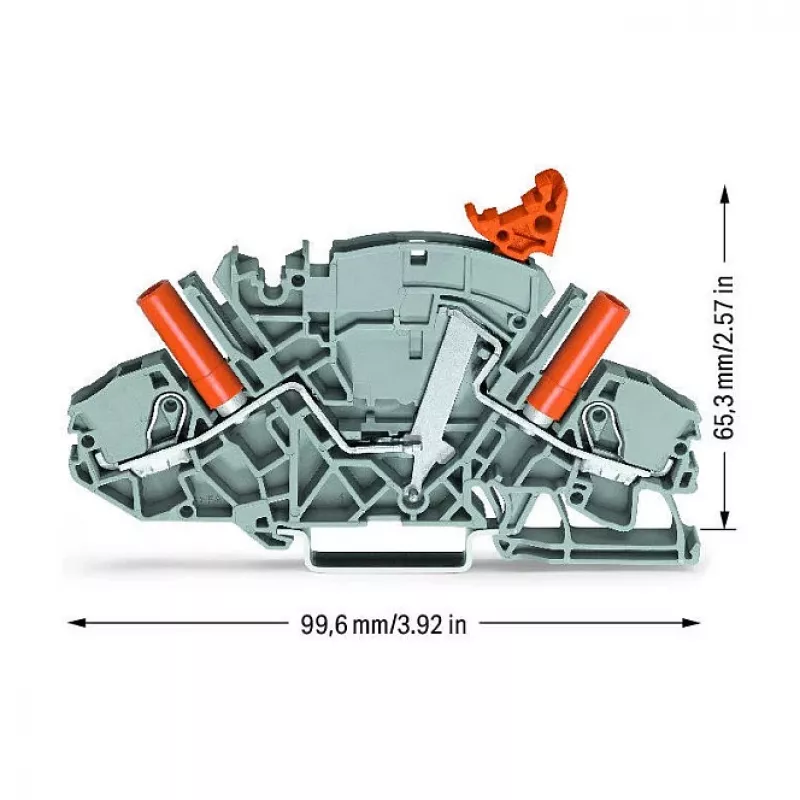 WAGO 2007-8821 3-vadu spiedsavienojuma spaiļu bloks, 10 mm², pelēks