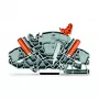 WAGO 2007-8821 3-vadu spiedsavienojuma spaiļu bloks, 10 mm², pelēks