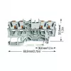 WAGO Caurvadu spaiļu bloks 4-vadītāju Push-in 2,5 mm² Pelēks