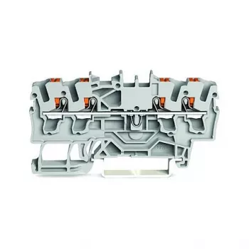 WAGO Caurvadu spaiļu bloks 4-vadītāju Push-in 2,5 mm² Pelēks