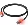 EasyLan DualBoot LED Patch Cable RJ45 S/FTP Cat.6A (Class EA) ar SaCon savienotāju LSOH Melns 7,5 M