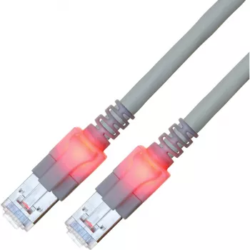 EasyLan Cat.6 Class E S/FTP LSOH Grey Patch Cable 20m - DualBoot LED Patch Cable RJ45 S/FTP