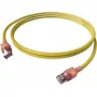 EasyLan DualBoot LED Patch Cable RJ45 S/FTP Cat.6A (Class EA) ar saCon savienotāju - LSOH - Dzeltens