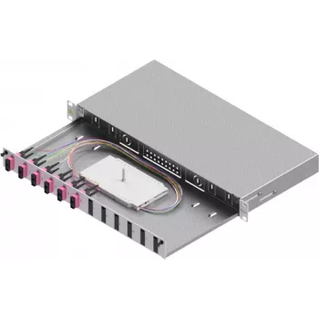 ZVK Easylan Fiber Optic Splice Enclosure Basic LSB1A114 1U 6x SC-Duplex OM4 RAL7035