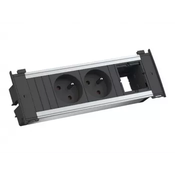 Bachmann Kapsa S - 2 m - Iekštelpām - E tips - Melns - Sudrabs - 2 AC kontaktligzdas - 204 mm