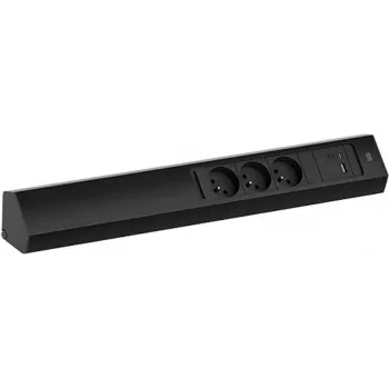 Bachmann CASIA 2 3x Schuko kontaktligzda ar 1x USB-A un 1x USB-C lādēšanu 22W melna