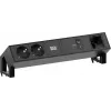 Bachmann DESK2 2x Schuko CEE 7/3 1x USB-C 100W 1x Custom Module 1m Cable RAL9005 Black