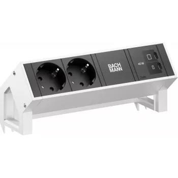 Bachmann DESK2 2x CEE 7/3 1x USB-C 45W 0.2m Stainless Steel Desk Power Module