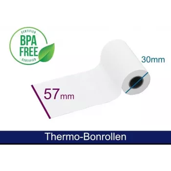 ARTDEV Thermālā ruļļa - 57x30x12 mm B/D max./K ar tiešā debeta tekstu Balta 9m