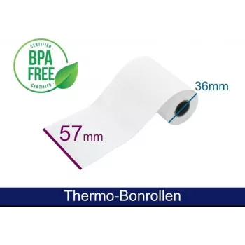 ARTDEV Thermālā ruļļa - 57x36x12 B/D max./K ar tiešā debeta tekstu Balta 12m