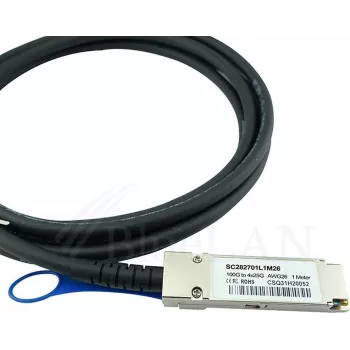 BlueOptics Q28-4S28-DAC-1M-QL-BL Compatible Qlogic QSFP28 to 4x SFP28 Direct Attach Breakout Cable, 1m, Passive, 100GBASE-CR4/25GBASE-CR, AWG26