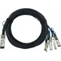 BlueOptics Compatible Source Photonics QSFP28-4SFP28-DAC-1M Passive Direct Attach Breakout Cable, 1 Meter, AWG26