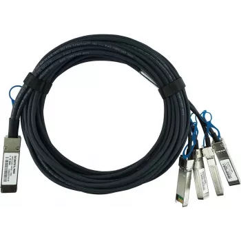 BlueOptics saderīgs Viavi QSFP28-4SFP28-DAC-1M BlueLAN pasīvais 100GBASE-CR4 QSFP28 uz 4x25GBASE-CR SFP28 tiešā pieslēguma sadales kabelis, 1 metrs, AWG26