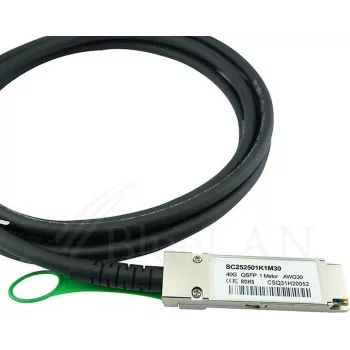 BlueOptics saderīgs Molex 74757-2101 BlueLAN QSFP tiešās pievienošanas kabelis, 40GBASE-CR4, Ethernet/Infiniband QDR, 30AWG, 1 metrs (74757-2101-BL)