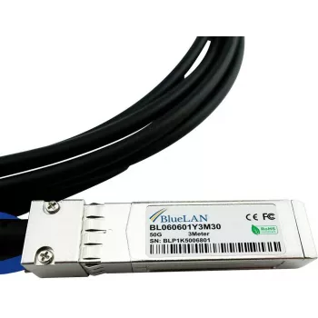 BlueLAN Mellanox MCP2M50-G01AE30 saderīgs tiešās pievienošanas kabelis (DAC) - pasīvs 50 Gigabitu divasu varš - SFP56 uz SFP56 - 1 metrs