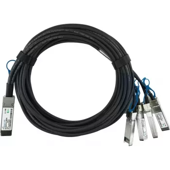BlueOptics H3C saderīgs QSFP-100G-4SFP-25G-CAB-1M pasīvs 100GBASE-CR4 QSFP28 uz 4x25GBASE-CR SFP28 tiešās pievienošanas sadales kabelis, 1m, AWG26