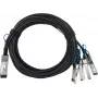 BlueOptics HPE Q9S72A saderīgs BlueLAN pasīvais 100GBASE-CR4 QSFP28 uz 4x25GBASE-CR SFP28 tiešās pievienošanas sadalīšanas kabelis, 1m, AWG26
