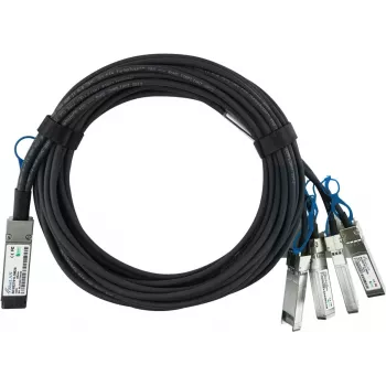 BlueOptics MikroTik XQ+BC0002-XS+ saderīgs BlueLAN QSFP28 Breakout Direct Attach Cable (DAC) - Pasīvs 100 Gigabit līdz 4x25 Gigabit Twinaxial Copper, QSFP28 līdz 4xSFP28, 0,5 m