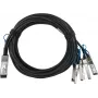 BlueOptics MikroTik XQ+BC0002-XS+ saderīgs BlueLAN QSFP28 Breakout Direct Attach Cable (DAC) - Pasīvs 100 Gigabit līdz 4x25 Gigabit Twinaxial Copper, QSFP28 līdz 4xSFP28, 0,5 m