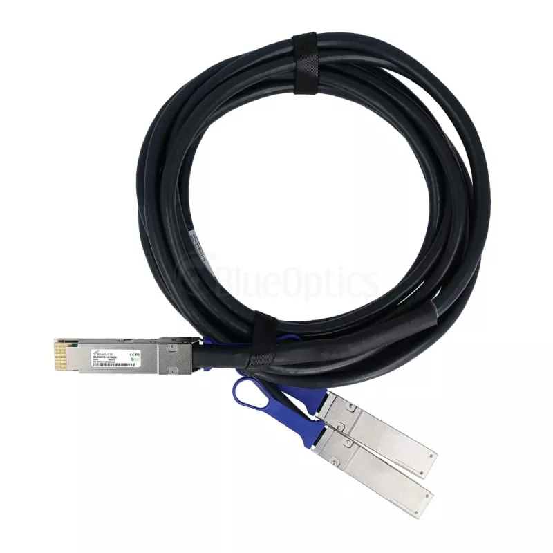 BlueLAN NVIDIA saderīgs 400GBASE-CR8 QSFP-DD uz 2x QSFP56 tiešā pieslēguma vara sadales kabelis, 1m