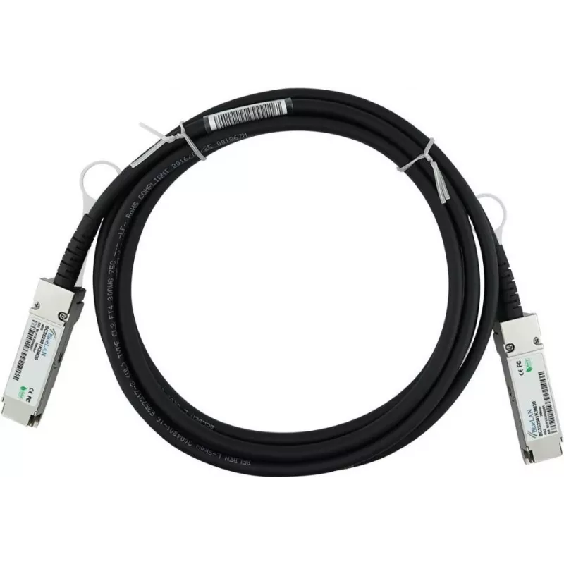 BlueLAN QSFP+ Direct Attach Cable, 40GBASE-CR4, 30AWG, 0,5m (50cm) - Fortinet saderīgs