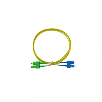 BlueOptics Duplex Fibre Optic Patch Cable SC/UPC to SC/APC Single Mode 15m Blue/Green