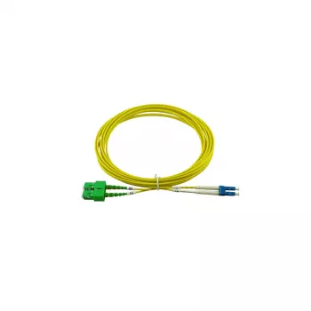 BlueOptics Duplex Fiber Optikas Savienojuma Kabelis, LC/UPC uz SC/APC, Vienmoda OS2, 15m, Zils, LSZH