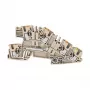 Weidmüller AITB 2.5 BB L-L-PE montāžas spaiļu bloks, PUSH IN, 3 potenciāli, 2,5 mm², melns