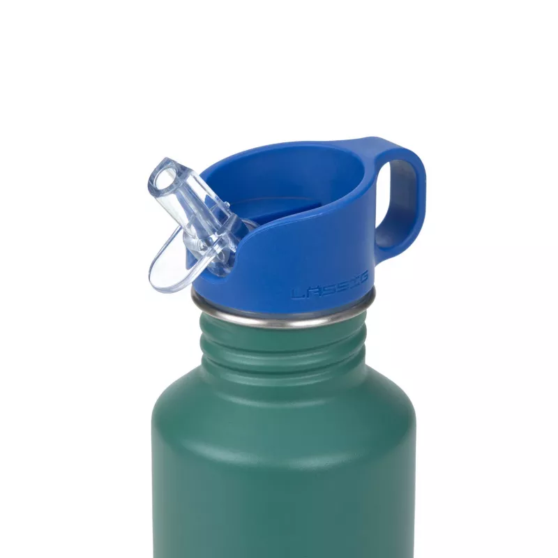 Lassig Nerūsējošā tērauda pudele ar snīpi un rokturi 500 ml Little Gang Rainbow Green