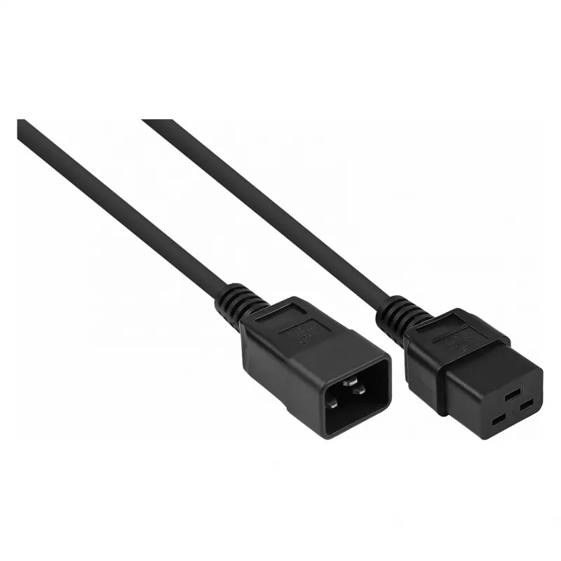 Kabelmeister Power Extension Cable C20 to C19, Black, 1.5m