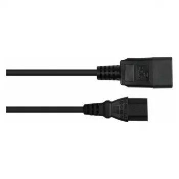 Kabelmeister Power Extension Cable C20 to C13, Black, 1.0m