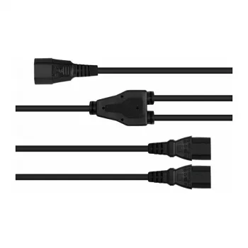 Kabelmeister Y Power Splitter Cable C14 to 2x C13, 0.2m, Black