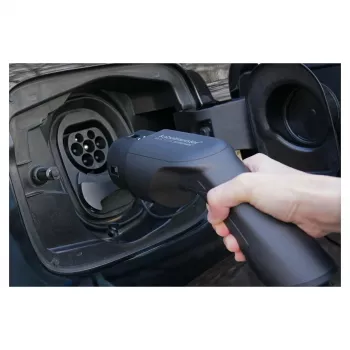 KABELMEISTER Mode 3 EV uzlādes pagarinātājkabelis, Type 2 spraudnis pret ligzdu, 3-fāžu, 32A, 22kW, spirālveida, 5m, melns